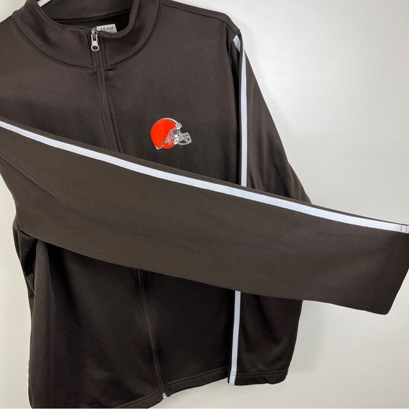 NFL Cleveland Browns Light Weight Track Jacket Brown Zip Front  Sz M - Picture 4 of 10